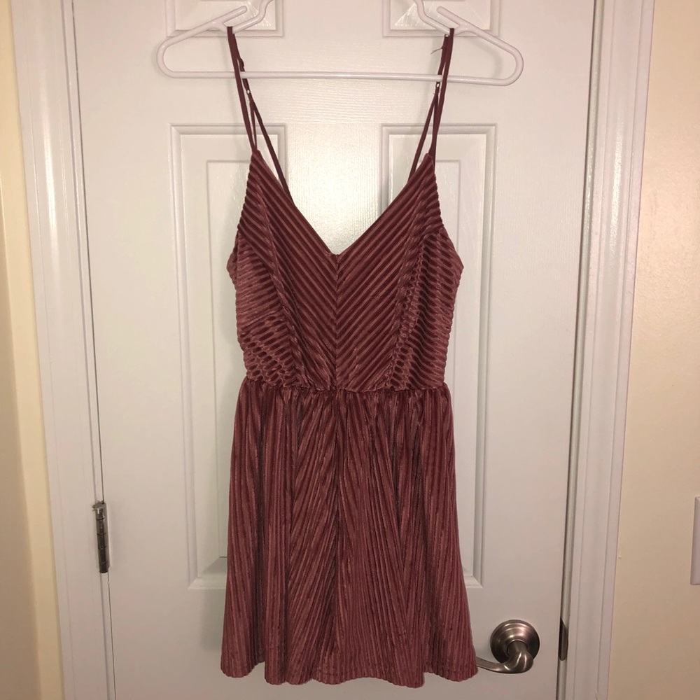 Dress Forum Striped Velvet Swing Romper